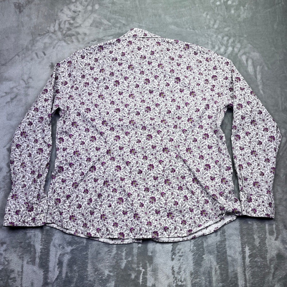 Lands' End Women's Floral Print‎ No Iron Pinpoint Oxford Button Down Shirt Sz 18 - Picture 6 of 7